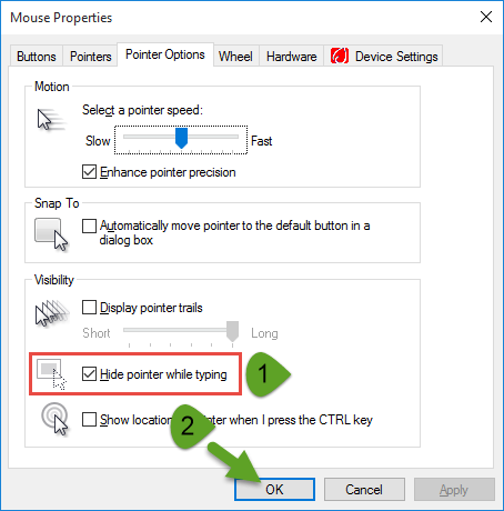 Fix Mouse Pointer Windows 10